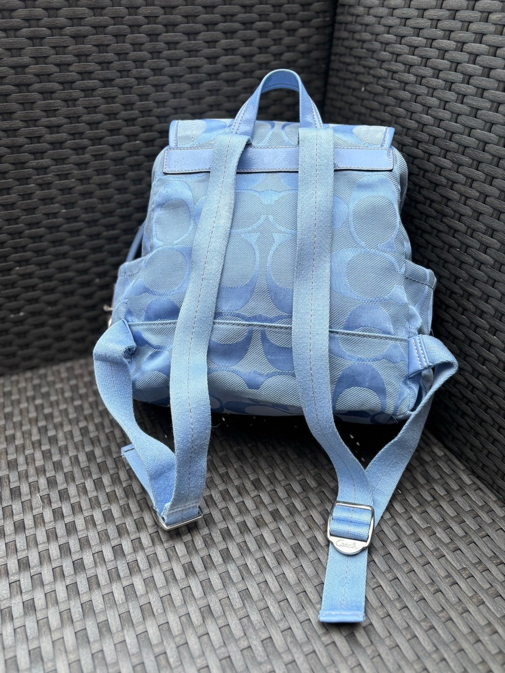 Coach Kyra Daisy Signature C Monogram Backpack Periwinkle With Matching Wristlet - Picture 4 of 15